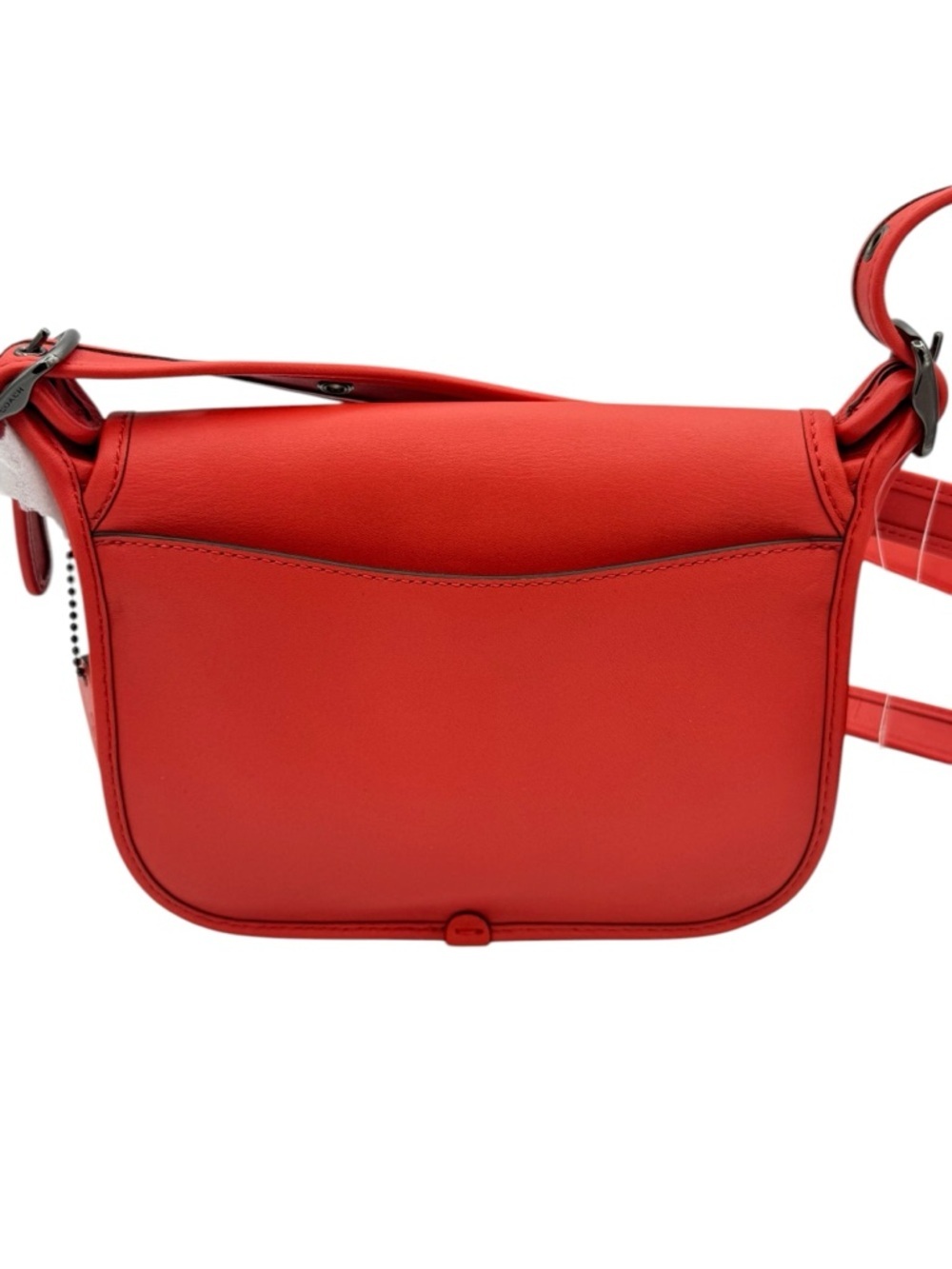 NEW Coach Saddle Bag Glovetanned Leather Deep Coral - Picture 6 of 11